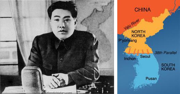 Kim il Sung & Korean Map