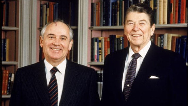 Portrait Of Ronald Reagan & Mikhail Gorbachev