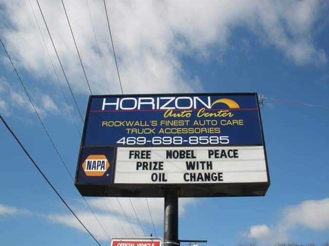 Nobel Peace Prize Oil Change