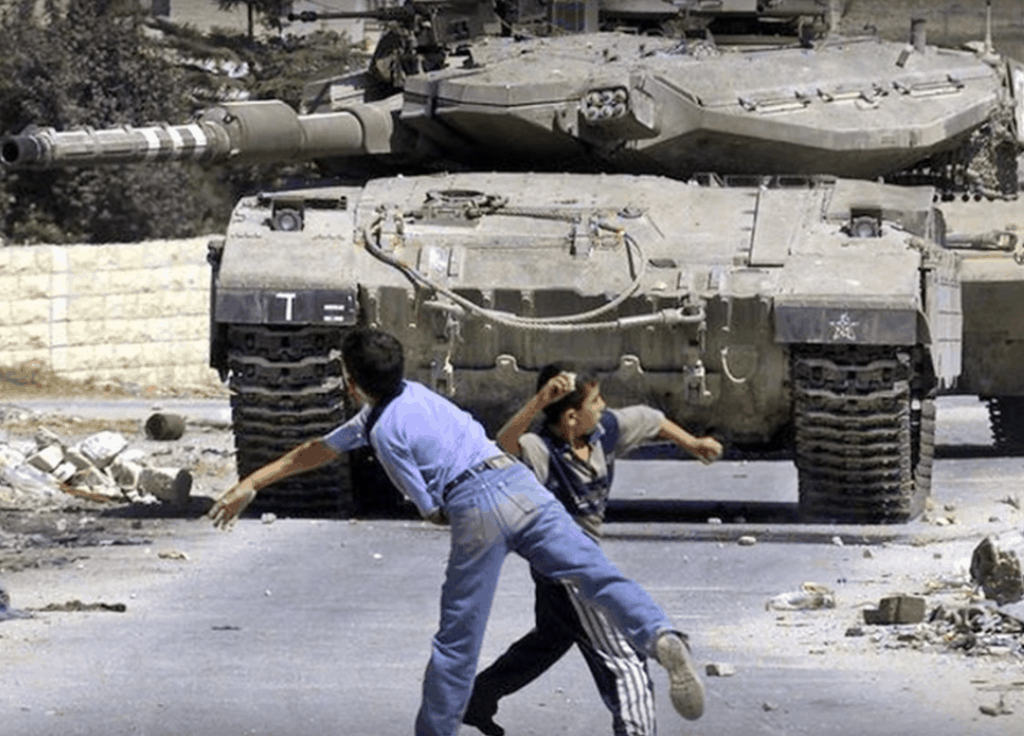 Tank versus children